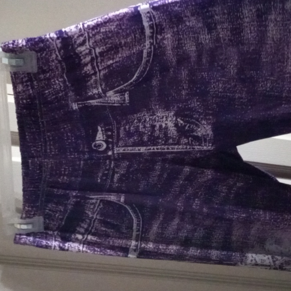 Purple and white jeggings